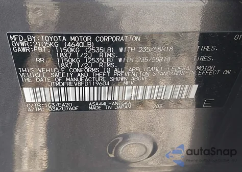 2015 Toyota Rav4 Limited from USA, damaged, VIN JTMDFREV8FD119604